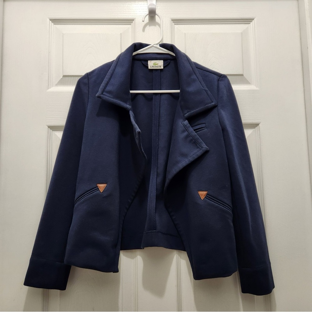 Lacoste Women's Open Cropped Jacket in Navy